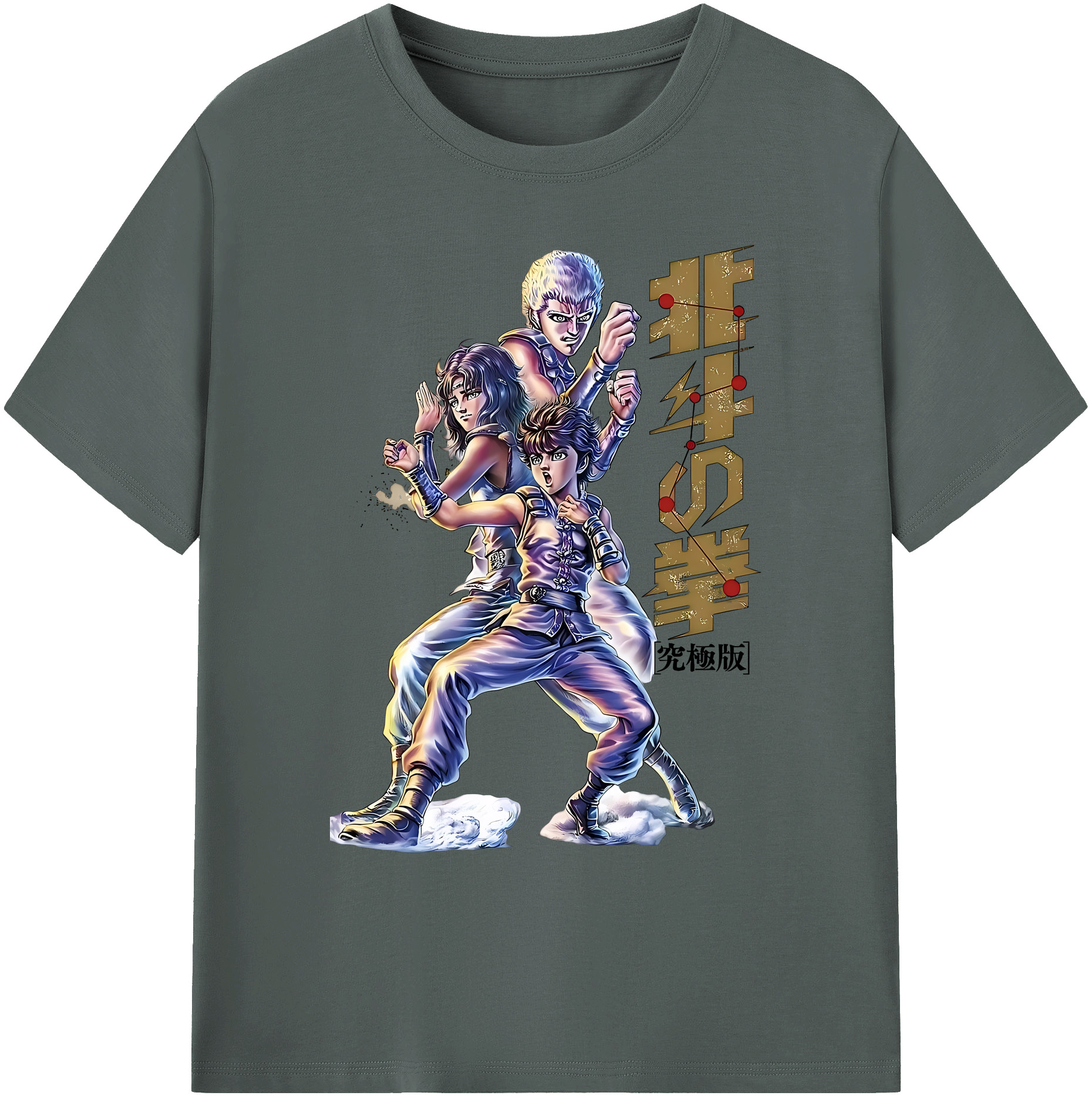 （画像用） 北斗の拳 Fist of the North Star 綿100％ メンズ半袖Tシャツ｜肌触りやわらか＆通気性